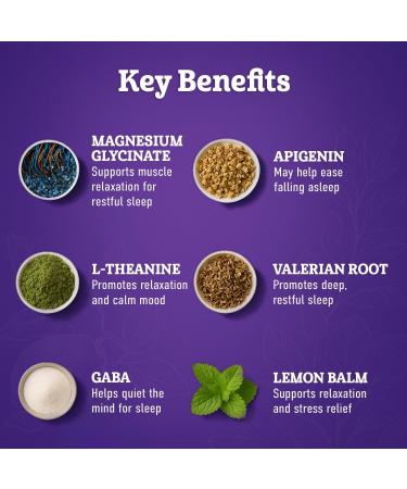 Magnesium Glycinate Powder for Sleep - Magnesium Sleep Aid Without Melatonin - Natural Sleep Drink Mix with GABA L-Theanine Apigenin Valerian & Lemon Balm - Buy Online on GoSupps.com