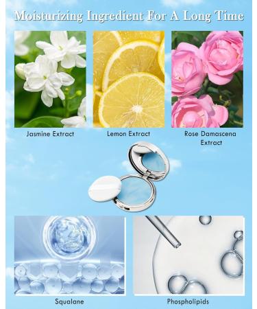 Oil Control Face Pressed Powder Smooth Translucent Setting Powder Polvo Compacto for Silky Blurring Oil Control Skin-Friendly Flawless Matte Lasting Finishing Lightweight Makeup with Powder Puff-Blue - Buy Online on GoSupps.com