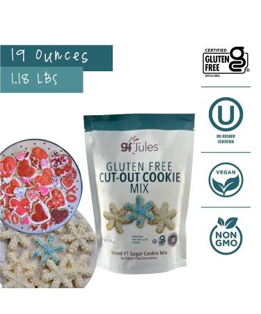 gfJules Gluten-Free Cut Out Cookie Baking Mix | Non-GMO, Vegan, Kosher | Top 8 Allergen-Free | 36 Sugar Cookies | 19oz - Buy Online on GoSupps.com