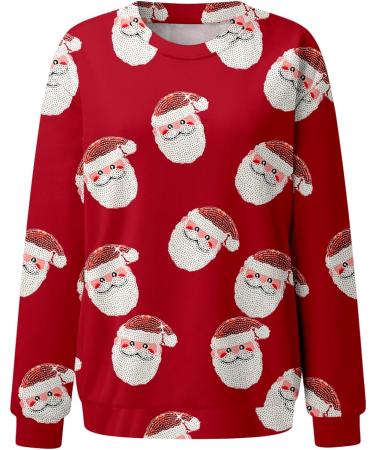 Women's Christmas Snowman Penguin Print Sweatshirt - Red XXL - Buy Online on GoSupps.com