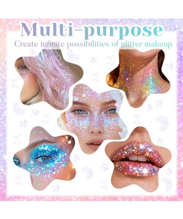  Prreal 25 colors of glitter gel for the face holographic mermaid glitter for face face eyes Halloween and festival party accessories - Buy Online on GoSupps.com