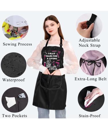 BDPWSS Hair Stylist Apron with Pocket | Perfect Gift for Hairdressers & Cosmetology Graduates | 'I Slay Hair for a Living - Buy Online on GoSupps.com