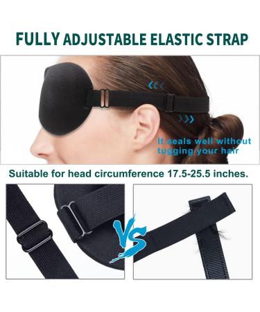 3D Night Sleep Mask for Back and Side Sleeper | 100% Light Block Out | Ultra Light Travel Eye Cover in Black - Buy Online on GoSupps.com