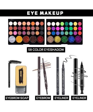 Complete Makeup Set for Women & Teens - Full Kit with Eyeshadow Foundation CC Cream & Liquid Lipsticks | Perfect Gift for Beginners & Professionals - Buy Online on GoSupps.com