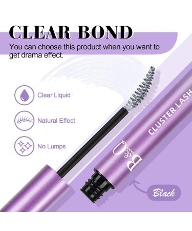 Lash Cluster Glue 10 ML - Waterproof Black Bond for Eyelash Extensions | Lasts 48-72 Hours | Includes Brushes & Tweezers - B&Qaugen - Buy Online on GoSupps.com
