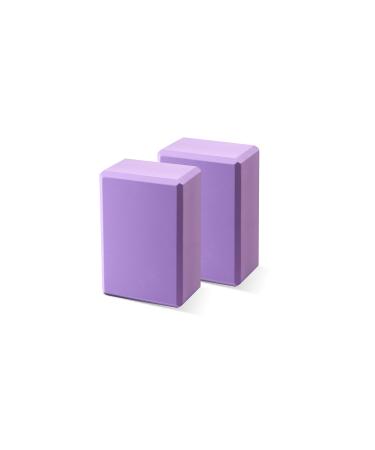 Unipack High Density EVA Foam Yoga Block 9" x 6" x 4" 2PK Purple