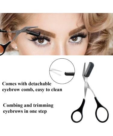 Professional Eyebrow Scissors with Comb - Precision Trimmer for Men and Women - Non-Slip Finger Grips - Hair Removal Beauty Tool (2 Pieces) - Buy Online on GoSupps.com