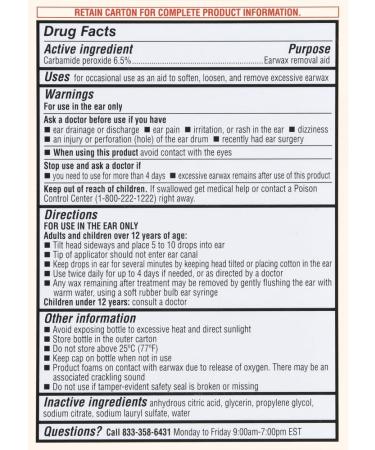 Foster & Thrive Earwax Removal Kit Softens & Loosens Excess Earwax Safe Gentle and Non-Irritating Carbamide Peroxide 6.5% Includes Drops and Ear Syringe Bulb 0.5 Oz Pack of 2 - Buy Online on GoSupps.com
