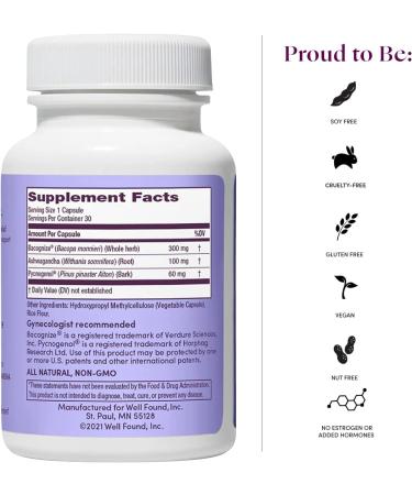 Menopause Support Supplement for Women - Relieve Hot Flashes, Night Sweats, Vaginal Dryness, Memory & Mood - Hormone & Estrogen-Free - 30 Capsules - Buy Online on GoSupps.com