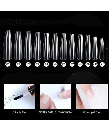 Vcedas 240PCS Extra Long Full Cover Nails XXL Coffin Tips Clear - DIY Ballerina False Nails (240 Clear) - Buy Online on GoSupps.com