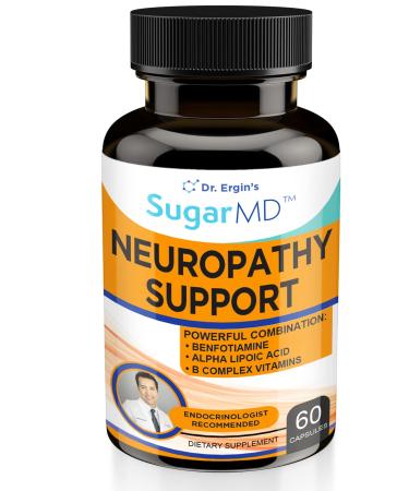 Dr. Ergin's SugarMD Neuropathy Support with Alpha Lipoic Acid, Benfotiamine, L- Carnitine and B Complex Vitamins (60)