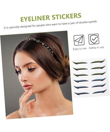 Angoily 36 Pairs Glitter Eyeliner Adhesive Eyeliner Stickers Green Tape Double Eyelid Strips Flash Tool Miss - Buy Online on GoSupps.com