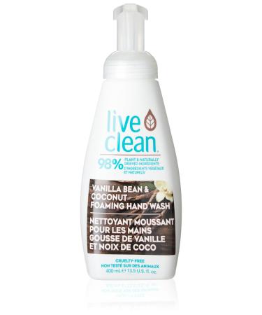 Live Clean Foaming Hand Wash Vanilla Bean & Coconut 400 mL 4 Count 400 ml (Pack of 4)