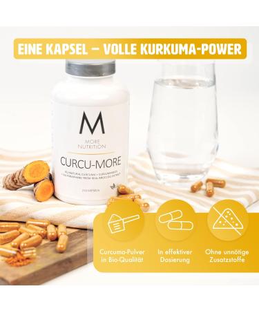 MORE Curcumore - 210 Organic Turmeric Capsules with Curcuminoids Sulforaphane & Piperine | 180g - Shop Internationally for Premium Health Benefits - Buy Online on GoSupps.com