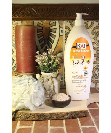 KAI Triple Moisturizing Shower Cream 33.8 Fl Oz | Soothing Luxury Bath Gel | pH Balanced Body Wash for All Skin Types | 24-Hour Hydration & Relief - Papaya - Buy Online on GoSupps.com