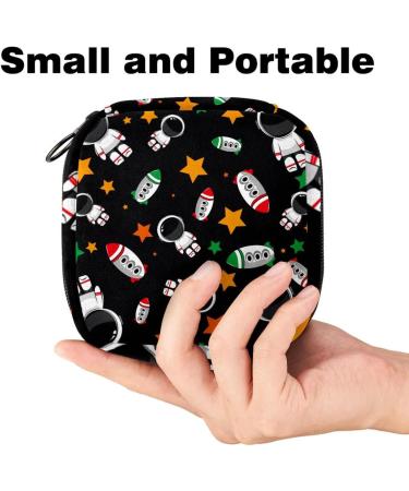 Portable Women's Binding-Up Bags | Menstrual Cup Pocket & Pads | Teen Girls Tampons | Space Rockets Multicolored - Buy Online on GoSupps.com