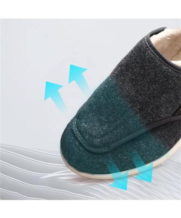 Yytcsjz Diabetic Edema Shoes | Warm, Fattening & Wide | Non-Slip & Adjustable | for Elderly Swollen Feet & Plantar Fasciitis | Grey (26cm) - Buy Online on GoSupps.com