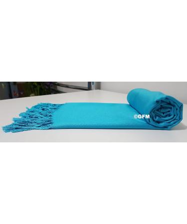 GFM Smooth Shiny Surface Pashmina Style Scarf - L9 in Turquoise - Buy Online on GoSupps.com