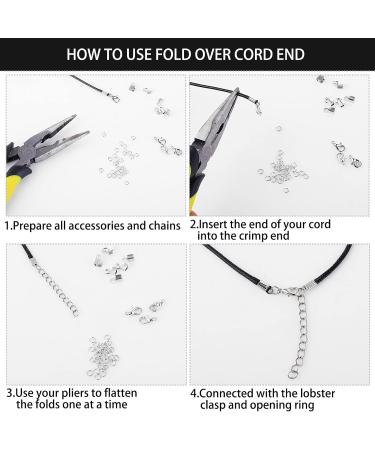 450 Piece Jewelry Making Kit with Fold Over Cord End Caps, Jump Ring Connectors, Lobster Claw Clasps - Silver - Buy Online on GoSupps.com