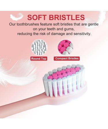 MAXWISDOM Toothbrush Electric with Holders 12 Sonic Toothbrush Heads Replacement 6 Modes Smart Timer 2 Hours Charge for 60 Days - Pink & White - Pack Of 18 - Buy Online on GoSupps.com