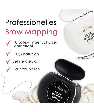 Brow Mapping String Set - 2x10m Black & White | PMU Microblading Eyebrow Color & Henna - Includes 10 Latex Finger Caps - Buy Online on GoSupps.com
