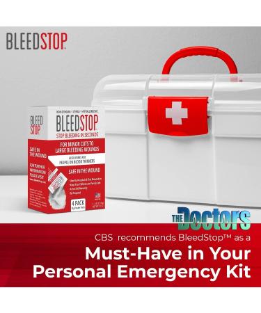 Bleed Stop First Aid Powder Packs - 15g - Rapidly Stop Bleeding - 4 Pack - Buy Online on GoSupps.com