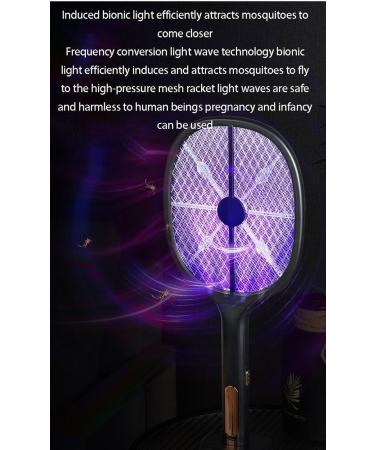 2-in-1 Electric Mosquito Swat 3000V High Voltage LED Handheld Mosquito Swat with 3-Layer Safety Net USB Rechargeable Portable Fly Swat with Charging Base - Buy Online on GoSupps.com