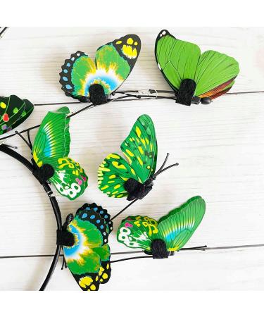 Clataly LED Butterfly Headband Luminous Butterfly Wreath Wedding Party Hairband Photography Props Hair Hoop Hair Accessories for Women Girls (Green) - Buy Online on GoSupps.com