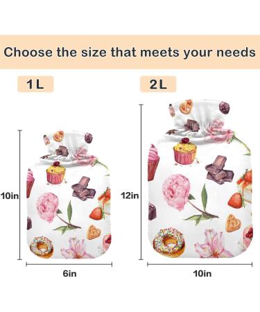 Naanle Strawberry Rose 1L Heat Bottle - Transparent Hot Water Bottle for Bed & Hand Warmth Pain Relief & Cold Therapy - Buy Online on GoSupps.com