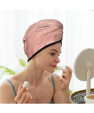 Hair Towel Wrap - Quick-Dry Turban with Button | Rose Gold Glitter Hair Drying Towel - Buy Online on GoSupps.com