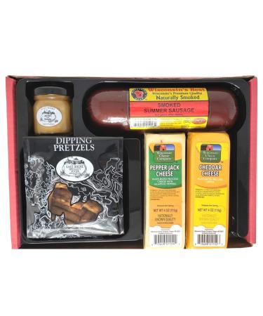 WISCONSINS BEST AND WISCONSIN CHEESE COMPANYS - 100 Wisconsin Cheese Sausage  Gourmet Dipping Pretzel Gift Box. Give a Gift they will Love and Enjoy Excellent Christmas Gift Baskets for Friends  Family and Holiday  - Buy Online on GoSupps.com
