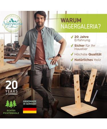 Nagergaleria Feeding Tree for Rabbits & Guinea Pigs | Outdoor Wooden Base & Ground Spike | International Shipping - Buy Online on GoSupps.com