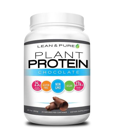 Lean & Pure Plant Protein 25g of Protein Non GMO Vegan Gluten Free. Low Carb 842g Chocolate