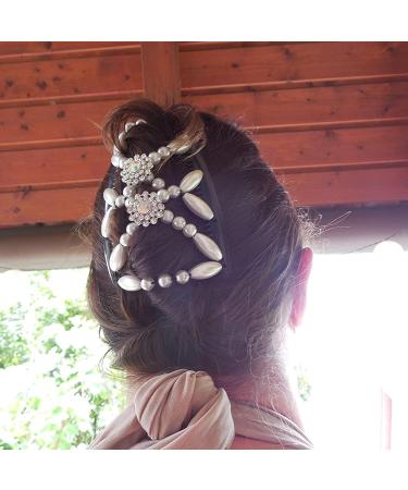 Besbomig 5-Piece Pearl Hair Clip Set - Elastic Hair Combs & Stretchable Hairpins for Women & Girls - Buy Online on GoSupps.com