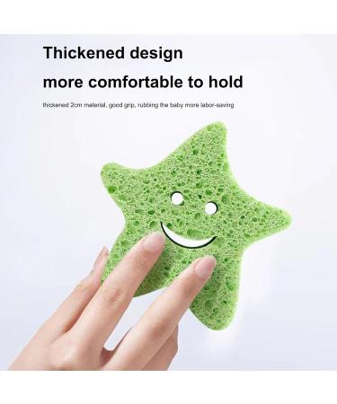 Kids Bath Sponge | Wood Pulp Sponge Soft Bath Sponges Shower Sponge Dead Skin Remover Cute Shower Brush Bath Supplies for Toddler Kids Baby Green - Buy Online on GoSupps.com