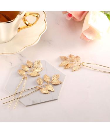 Bride Hair Accessories: 10 Vintage Gold Leaf Hair Pins for Wedding Hairstyles - Buy Online on GoSupps.com