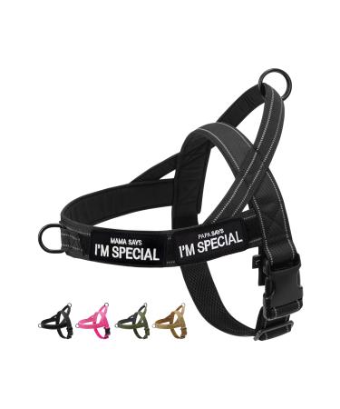 Eeyfarog no pull dog harness for small medium -sized dogs reflective erosion -proof adjustable without a train dog harness (black l) l black