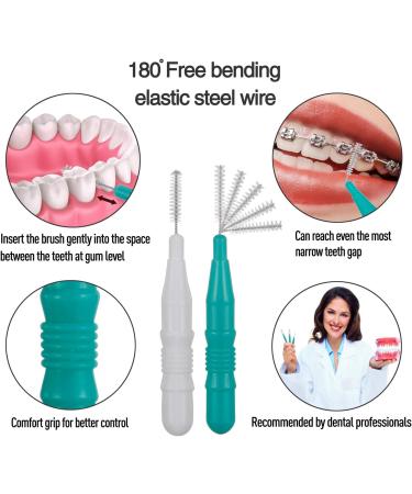 Kwokwei Interdental Brushes - 80 Hygienic Brushes with Protective Caps & Fluoride Coating Optimal 0.8mm & 1.0mm Wire - Ideal for Effective Oral Care - Buy Online on GoSupps.com