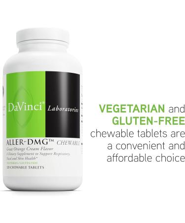 DAVINCI Labs Aller-DMG Chewable - Immune Health Support Histamine Aid & Respiratory Support* - Orange Cream Flavor - 120 Chewable Vegetarian Tablets (60 Servings) - Buy Online on GoSupps.com