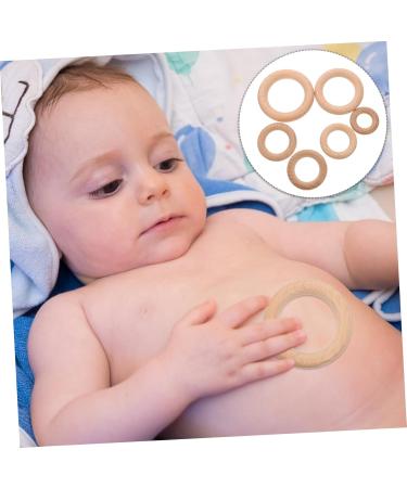 Eringogo 6 Pack Wooden Circle Accessories | Natural Beech Wood Rings for Baby Teething & Biting | Safe Baby Bite Rings - Buy Online on GoSupps.com