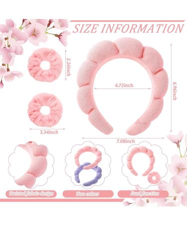 Retrowavy 6 Pcs Spa Headband for Women - Puffy Sponge Terry Cloth Makeup Headband - Skincare Hair Accessories (Pink Purple) - Buy Online on GoSupps.com