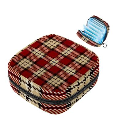 Storage bags for women's bandages bodies large with zipper for periods tampons for girls women beige / red multicolored 03