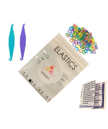 Dental Ortho Elastic Rubber Bands Mixed Colors 100 Pack Teeth Gap Closing (5/16" Heavy 4.5 oz) 5/16" Heavy 4.5 Ounce