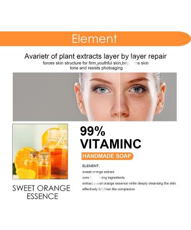 TMEEIHNSS 3PCS Vitamin C Soap Set - Handmade Orange Organic Soap for Face & Body - Buy Online on GoSupps.com