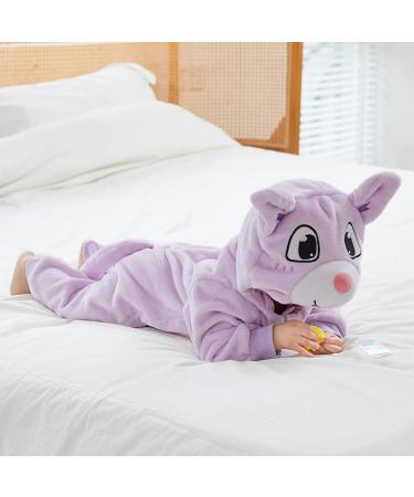 COOKY.D Baby Hooded Rompers | Winter Flannel Jumpsuit Pajamas for Infants | 18-24 Months - Buy Online on GoSupps.com