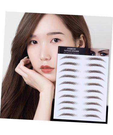 Beatifufu Eyebrow Sticker 4pcs Eyebrow Stickers Waterproof Makeup Imitation Eyebrows Eyebrow Tool 4d Artificial Makeup Tools 21x15cm Brown - Buy Online on GoSupps.com