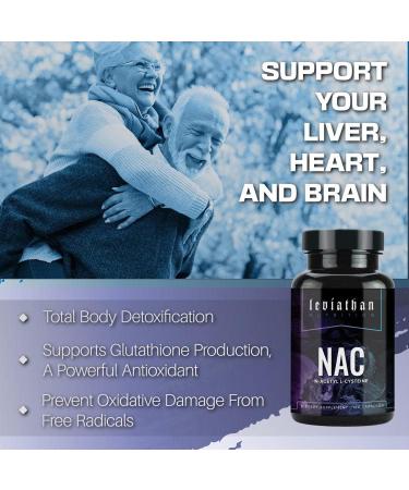 Leviathan Nutrition NAC Supplement - 600mg 120 Capsules for Lung & Liver Health - Immune Support & Antioxidant Boost - Buy Online on GoSupps.com