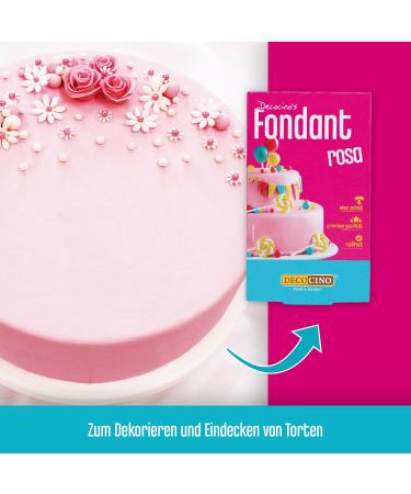 DECOCINO Fondant Pink 250g - Palm Oil Free & Gluten Free Cake Decoration for Tarts & Cupcakes - Buy Online on GoSupps.com