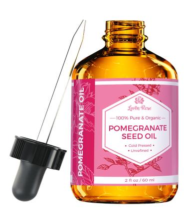 Pomegranate Seed Oil by Leven Rose, 100% Pure Unrefined Cold Pressed Antioxidant Moisturizer for Hair Skin and Nails 2 oz