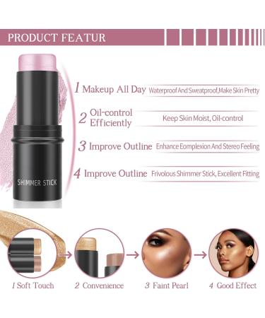 Highlighter Stick Mineral Cream Contour Stick Enhance Eomplexion And Stereo Feeling Waterproof And Sweatproof Oil-control (#03#04#06 6 g) #03#04#06 6 g (Pack of 1) - Buy Online on GoSupps.com